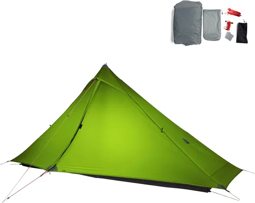 Miniatura 8 de 3FULGEAR Lanshan1 Pro - Tienda de campaña ultraligera para 1 persona, 3/4 estaciones, profesional de nailon 20D de doble cara, tienda de campaña