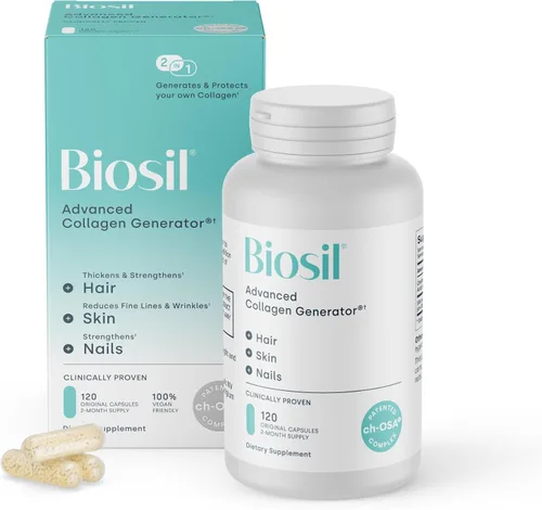 Miniatura 11 de Biosil Suplemento potenciador de colágeno - 30 cápsulas originales - Activador patentado ch-OSA para piel, cabello, uñas y articulaciones - Apoya