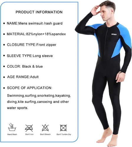 Miniatura 4 de Traje de neopreno para buceo para mujeres y hombres, traje de baño del cuerpo completo, traje de baño delgado, protección UV de una pieza, secado