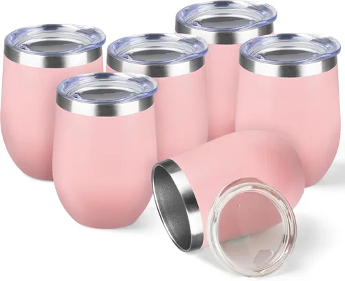 Miniatura 33 de StarSpeed Vaso de vino de 12 onzas con tapa, tazas de viaje de acero inoxidable sin pie con aislamiento de doble pared, taza de café aislada, vasos