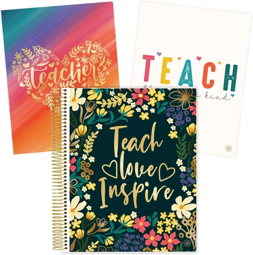 bloom daily planners - Agenda y calendario de año académico sin fechas para maestros, organizador plan de clases 7 periodos, cubierta esmerilada