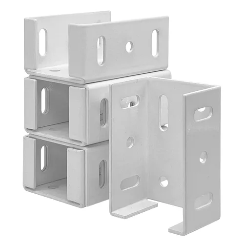 Miniatura 9 de Soporte de valla de aluminio resistente para panel de cercado de vinilo a conexión de poste, reemplazo de metal para soportes de plástico de 2.75