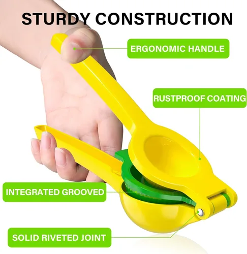 Miniatura 4 de Vakoo Exprimidor de limón 2 en 1, resistente al óxido, exprimidor manual para limón, lima y cítricos, fácil de usar y limpiar, esencial de cocina