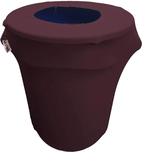 Miniatura 3 de LA Linen Cubierta para cubo de basura ajustable de elastano elástico de 32 galones, cubierta redonda para contenedor de residuos, decoración de Gris