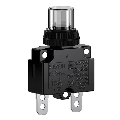 Miniatura 8 de Disyuntores de 3 Amperios Protector de Interruptor de Sobrecarga Térmica Serie 88 Restablecimiento Manual con Botón Pulsador con Terminales