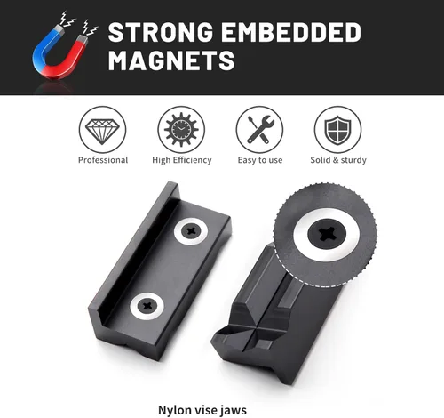 Miniatura 3 de Almohadilla de mordaza de 4 pulgadas de nylon, almohadilla magnética reversible, cubierta de mordazas blandas, adecuada para la protección