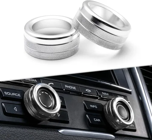 Miniatura 9 de Xotic Tech - Consola central de CA con control de clima multimedia para pomo de volumen, cubierta compatible con Porsche Cayenne y Panamera Azul