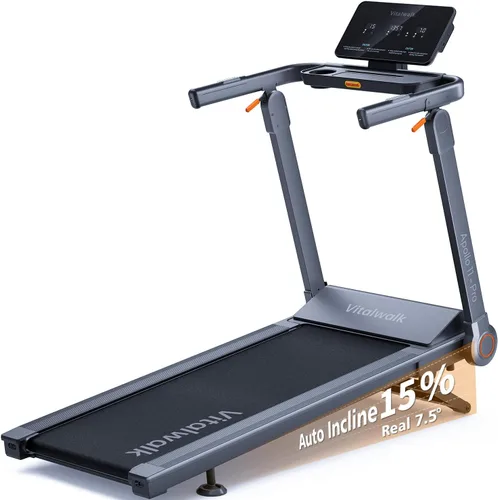 Commercial - Cinta de correr plegable con inclinación automática de 48 x 18 pulgadas de ancho, 20% / 15% de inclinación, 10 MPH, 3.5 HP sin