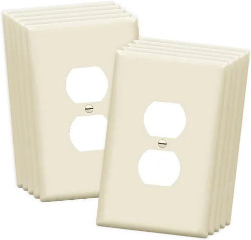 Miniatura 79 de ENERLITES Placa de pared de salida de receptáculo dúplex de tamaño mediano, placas de cubiertas de toma de corriente, tamaño medio de 1 banda, 4.88