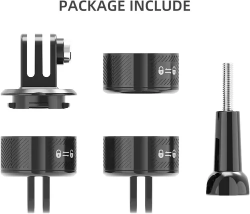Miniatura 7 de Kit de montaje de base de liberación rápida para GoPro, succión magnética y adaptador de bloqueo giratorio compatible con GoPro Hero 13 12 11 10 9 8