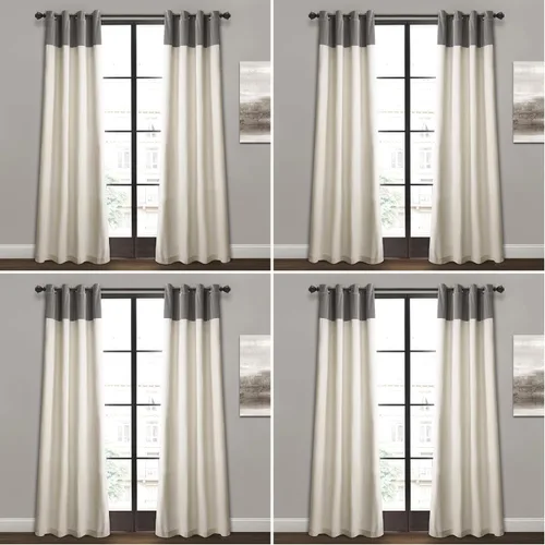 Miniatura 9 de Lush Decor Milo Linen - Par de paneles de cortinas para ventana, 84 x 52 pulgadas, gris y blanco roto