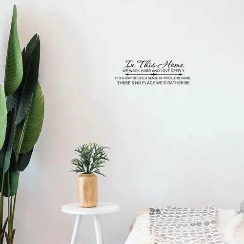 Miniatura 14 de Calcomanías de pared extraíbles con texto en inglés «Lets Stay House» – Adhesivos de pared extraíbles con citas inspiradoras, decoración de pared