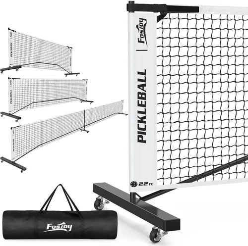 Red de pickleball con ruedas, red portátil 3 en 1 con bolsa de transporte, 3 opciones de tamaño, diseñada para todas las condiciones climáticas,