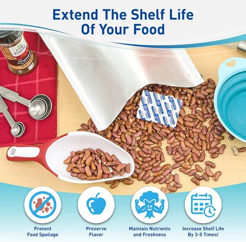 Miniatura 2 de (20) bolsas Mylar de 4 mil 1 galón 10 x 16 pulgadas + (20) absorbentes de oxígeno de 300 cc para almacenamiento de alimentos de emergencia a largo