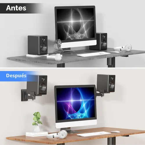 Miniatura 6 de suptek Soportes de pared para altavoces, soportes de altavoz dobles para altavoces de sonido envolvente, soporte universal, estantes giratorios