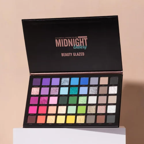 Miniatura 2 de Bold Dimensions Paleta de sombras de ojos, 45 tonos de mate, brillo y purpurina en morado, verde, amarillo, rosa y gris, alto pigmento, duradero