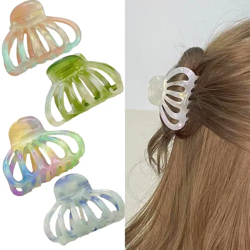 4 pinzas para el cabello, pinzas de acetato para mujeres y niñas, pinzas de mandíbula francesa, pinzas de pulpo, pinzas antideslizantes para cabello