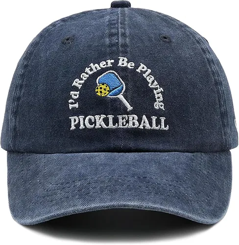 Miniatura 6 de Sombrero de pickleball, regalo de pickleball para hombres y mujeres, gorra de béisbol bordada ajustable con la frase "I'd Rather Be Playing