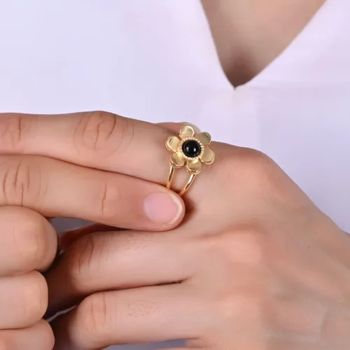 Miniatura 8 de Gempires - Anillos de piedra natural para mujer, ligeros, de cristal, hechos a mano, hipoalergénicos, chapados en oro, para uso diario, regalos