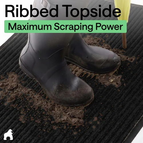 Miniatura 4 de GORILLA GRIP Tapete impermeable para puerta de protección de tráfico, 35 x 23 pulgadas, tapetes de entrada resistentes, tapetes comerciales con Negro