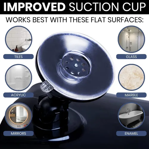 Miniatura 4 de MIRRORVANA Espejo de ducha sin niebla para afeitar con succión mejorada, diseño antiniebla dual, superficie irrompible y giro de 360°, 8" x 7