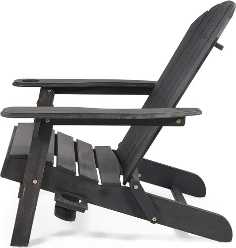 Miniatura 8 de Christopher Knight Home Christine - Silla plegable Adirondack de madera de acacia para exteriores, color gris oscuro