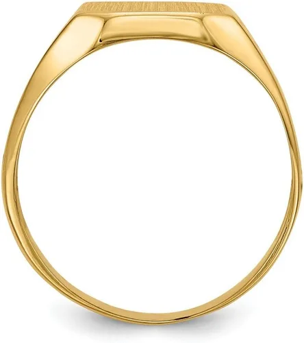 Miniatura 2 de Anillo de sello con monograma grabable de oro amarillo sólido de 14 k para hombre, talla 9, Metal