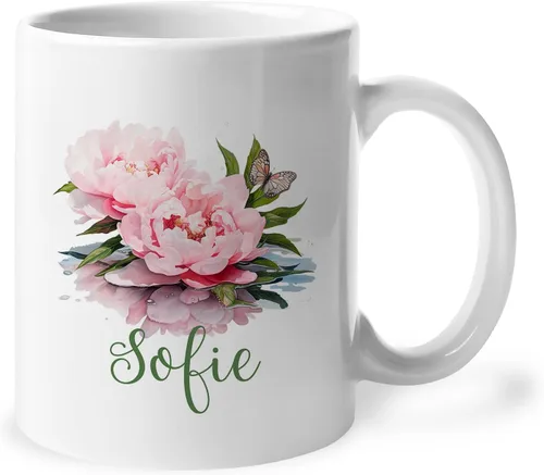Miniatura 17 de Taza personalizada para amantes de los girasoles con nombre, regalos personalizados para amantes de las flores, taza de café de cerámica