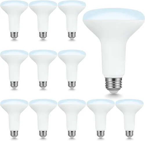 Miniatura 10 de Sigalux Bombillas LED BR30, equivalente a 7.5 W, 650 LM, regulables, 2700 K blanco suave, CRI 80, ángulo de haz de 110°, base E26, iluminación