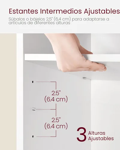 Miniatura 3 de VASAGLE - Banco para zapatos con cojín, banco de almacenamiento de zapatos con 6 compartimentos y 3 estantes ajustables, banco de entrada con Blanco