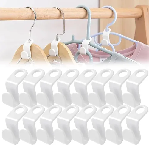 50 ganchos de conector para colgar, perchas que ahorran espacio, organizador colgante de armario para dormitorio universitario, artículos esenciales