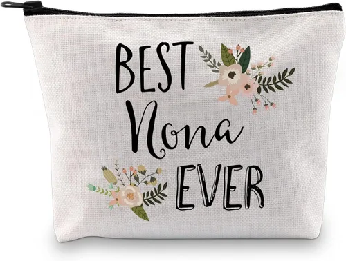 Miniatura 8 de GJTIM Divertido regalo de Nona para la abuela, la mejor bolsa de cosméticos Nona Ever de nietos, Negro