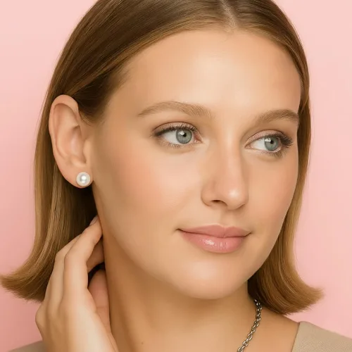 Miniatura 2 de KEZEF Pendientes de perlas de agua dulce para mujer – Perlas cultivadas de calidad AAA en poste de plata de ley 925 bañado en rodio o chapado en oro