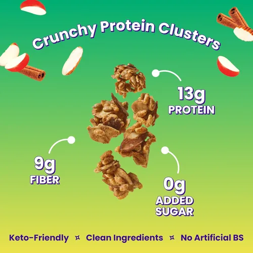 Miniatura 3 de Magic Spoon Granola alta en proteínas, baja en azúcar, paquete de 3, manzana y canela, bocadillos de proteína bajos en carbohidratos y alimentos
