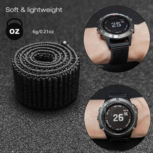Miniatura 5 de Abanen Correa de reloj de secado rápido de 0.787 in para Garmin Fenix 8 1.693 in/epix Pro 1.654 in/Fenix 7S/6S/5S, correa deportiva ultraligera