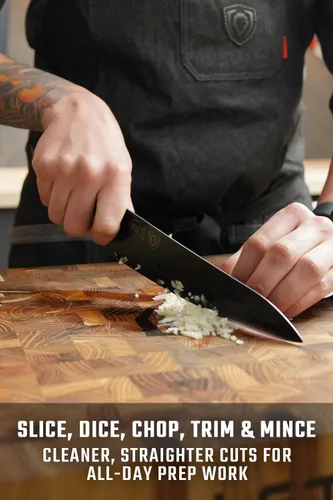 Miniatura 4 de Dalstrong Cuchillo de chef - 8 pulgadas - Serie Shadow Black - Revestimiento de nitruro de titanio negro - Cuchillo de cocina ultra afilado - Acero
