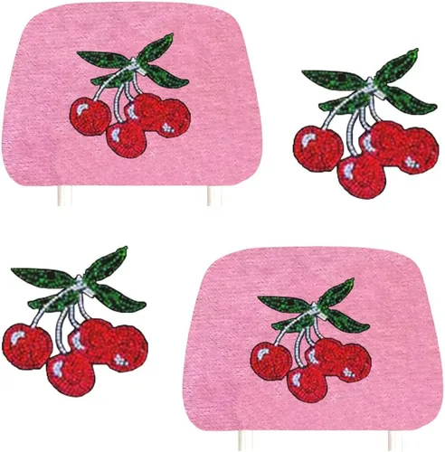 Miniatura 10 de ALLBrand Fundas universales para reposacabezas de asiento de automóvil, camión, con diamantes de imitación, color rosa, paquete de 2