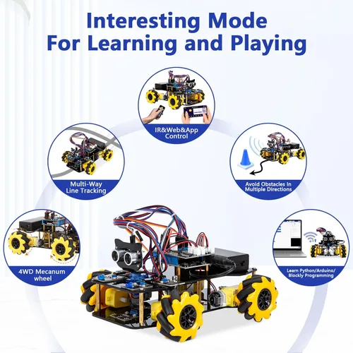Miniatura 3 de ACEBOTT Kit de robot inteligente para automóvil compatible con Arduino, robótica para niños de 8 a 12 años de 12 a 16 años, proyecto de programación