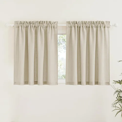 Miniatura 19 de RYB HOME Cortinas extralargas de 108 pulgadas de largo, transpirables con bolsillo para barra, cortinas traslúcidas blancas para sala de estar