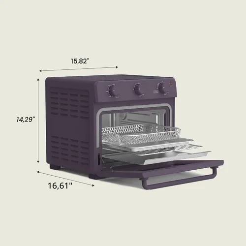 Miniatura 8 de Horno tostador Air Fry bella, 7 opciones de cocción preestablecidas, bandejas revestidas EverGood aptas para lavavajillas incluidas, apagado Ciruela