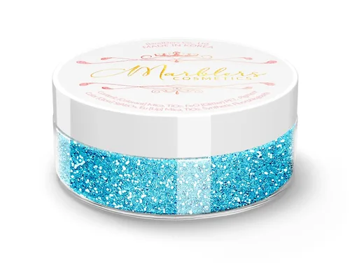 Miniatura 111 de MARBLERS Polvo de mica natural grueso [perla azul acero] 0.11 onzas (0.11 oz) altamente pigmentado no tóxico, vegano, libre de crueldad animal