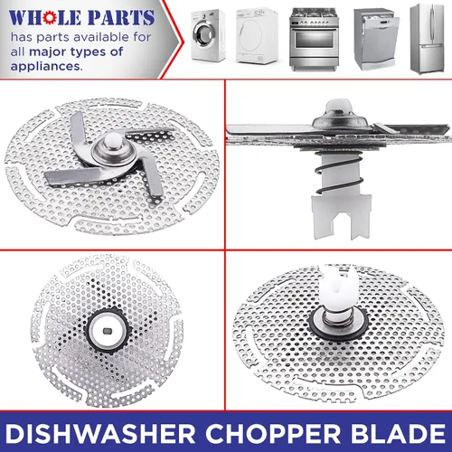 Miniatura 6 de Whole Parts - Cuchilla para picadora de lavavajillas mejorada # W11246682 - Repuesto y compatible con algunos lavavajillas Whirlpool - Reemplaza
