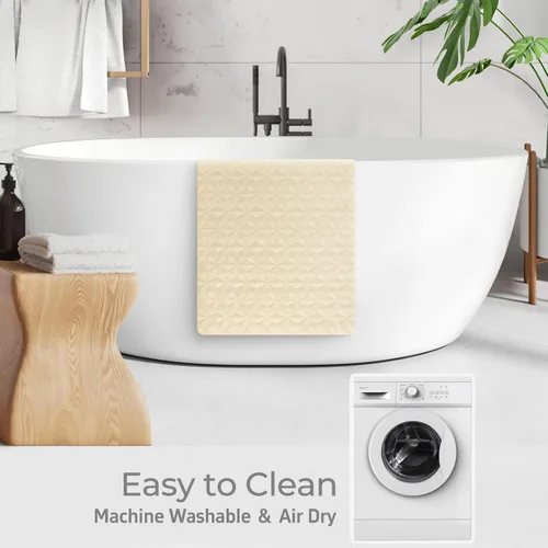 Miniatura 5 de Tapete antideslizante para bañera y ducha, tapete de goma natural con 241 ventosas, tapete de seguridad suave para baño, patrón único de diamante