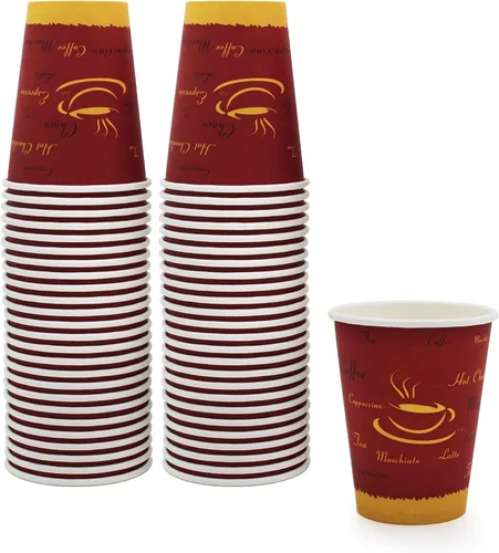 Miniatura 6 de PAMI Vasos de papel para café caliente de 8 onzas, [Paquete de 50], desechables, para llevar para bebidas calientes, vasos de papel de un solo uso
