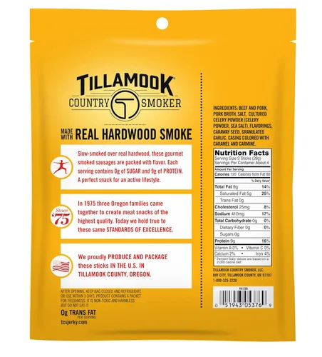 Miniatura 2 de Tillamook Country Smoker Salchichas ahumadas sin azúcar aptas para dieta cetogénica, original, 10 onzas (paquete de 2)