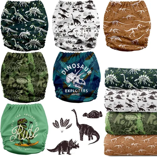 Miniatura 2 de Mama Koala Pañales de tela 3.0 para bebé con 6 insertos, con 2 paquetes reutilizables para colgar en seco y húmedo