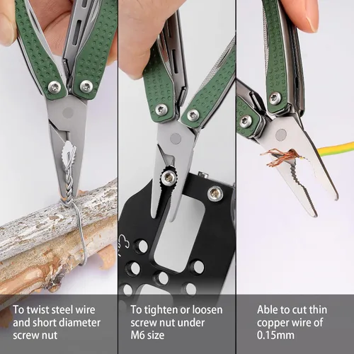 Miniatura 5 de NEXTOOL EDC Llavero Multiherramienta, 10 en 1 Mini Cuchillo de Bolsillo Multiherramienta con Alicates de Punta Fina, Tijeras, Mini Gadgets Útiles