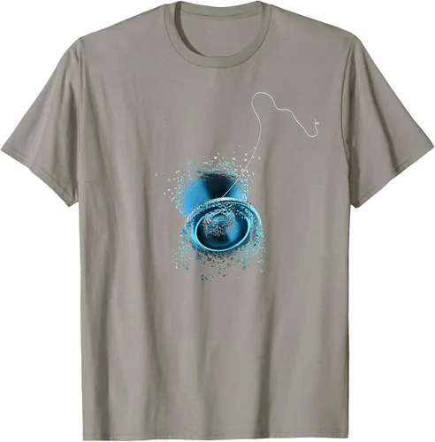 Miniatura 25 de Shattered Yo Yo - Camiseta de diseño azul impresionante, Negro, S