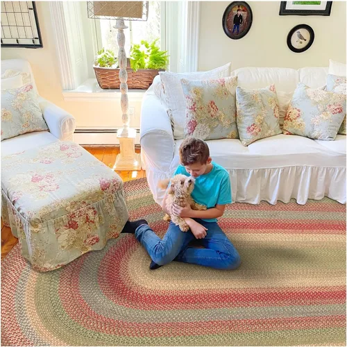 Miniatura 138 de Homespice Alfombras de Área Ovaladas Trenzadas de Yute Denim Azul de 8x10 pies para Sala de Estar, Dormitorio y Comedor. Apto para Mascotas. Estilos