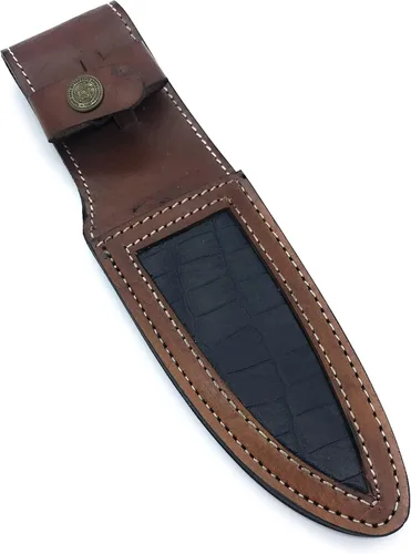 Funda de cuero hecha a mano de encargo marrón de 10 "para cuchillo de cuchilla de corte de 5"